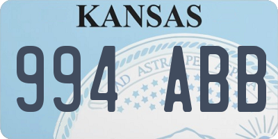 KS license plate 994ABB