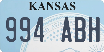 KS license plate 994ABH