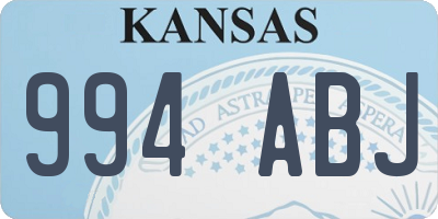 KS license plate 994ABJ