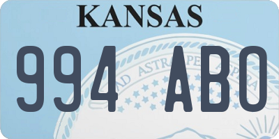 KS license plate 994ABO