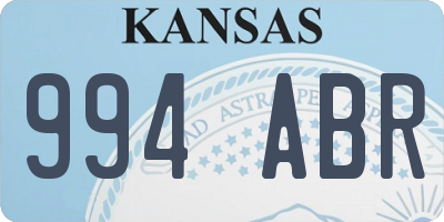 KS license plate 994ABR