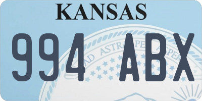 KS license plate 994ABX