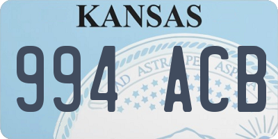 KS license plate 994ACB