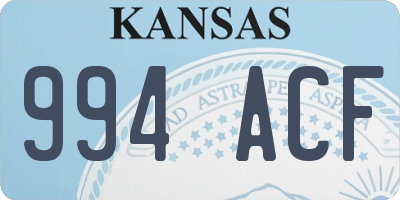 KS license plate 994ACF