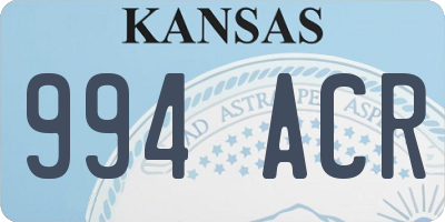 KS license plate 994ACR