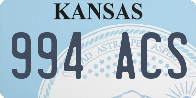 KS license plate 994ACS