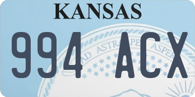 KS license plate 994ACX