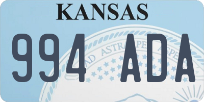 KS license plate 994ADA