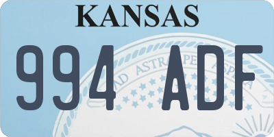 KS license plate 994ADF