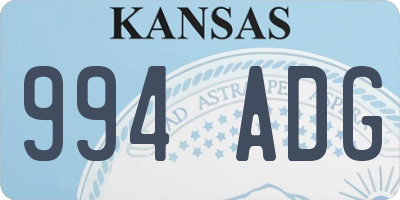 KS license plate 994ADG