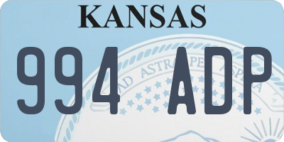 KS license plate 994ADP