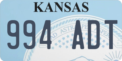 KS license plate 994ADT