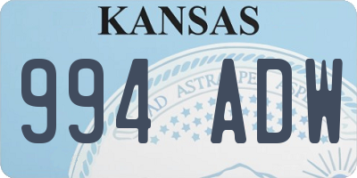 KS license plate 994ADW