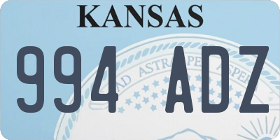 KS license plate 994ADZ