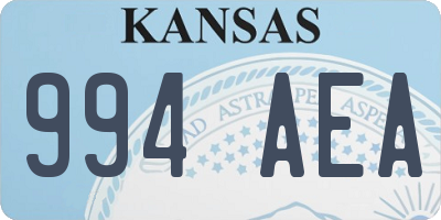 KS license plate 994AEA