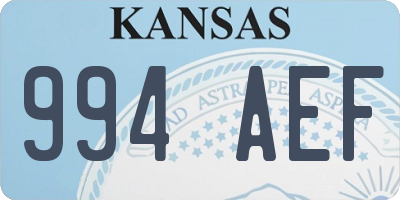 KS license plate 994AEF