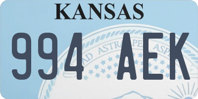 KS license plate 994AEK