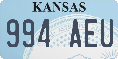 KS license plate 994AEU