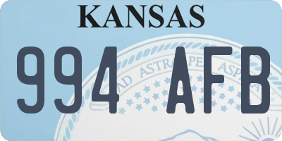 KS license plate 994AFB
