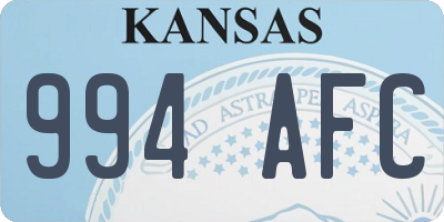 KS license plate 994AFC