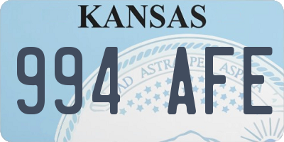 KS license plate 994AFE
