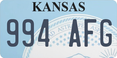KS license plate 994AFG