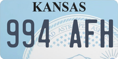 KS license plate 994AFH