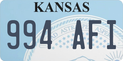 KS license plate 994AFI