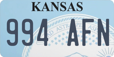 KS license plate 994AFN