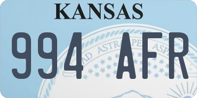 KS license plate 994AFR