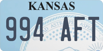 KS license plate 994AFT