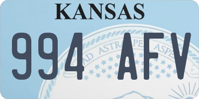 KS license plate 994AFV