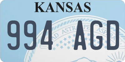 KS license plate 994AGD