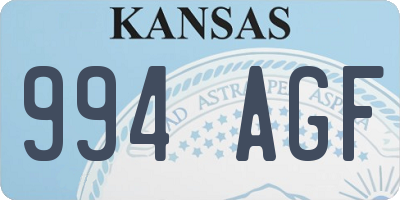 KS license plate 994AGF