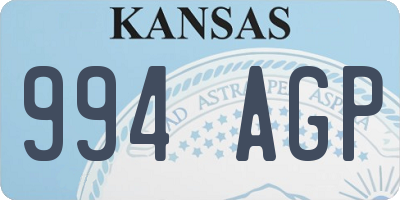 KS license plate 994AGP