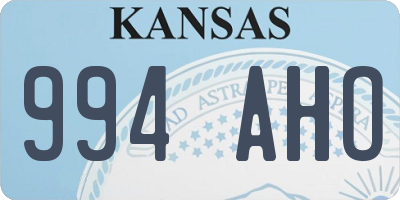 KS license plate 994AHO
