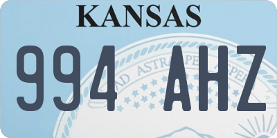 KS license plate 994AHZ