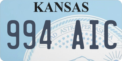 KS license plate 994AIC