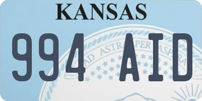 KS license plate 994AID