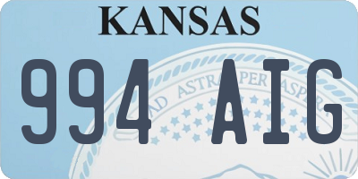 KS license plate 994AIG