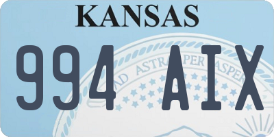 KS license plate 994AIX