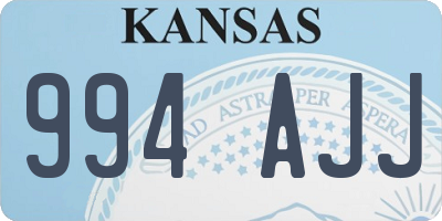 KS license plate 994AJJ