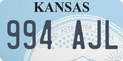 KS license plate 994AJL