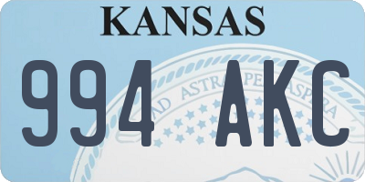 KS license plate 994AKC