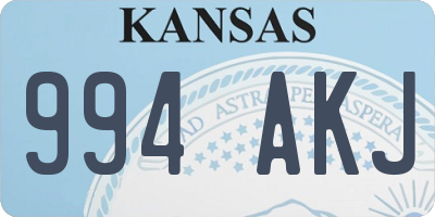 KS license plate 994AKJ