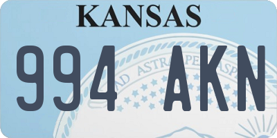KS license plate 994AKN