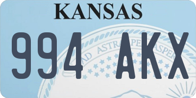 KS license plate 994AKX