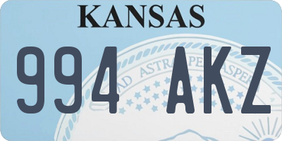 KS license plate 994AKZ