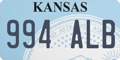 KS license plate 994ALB