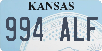 KS license plate 994ALF